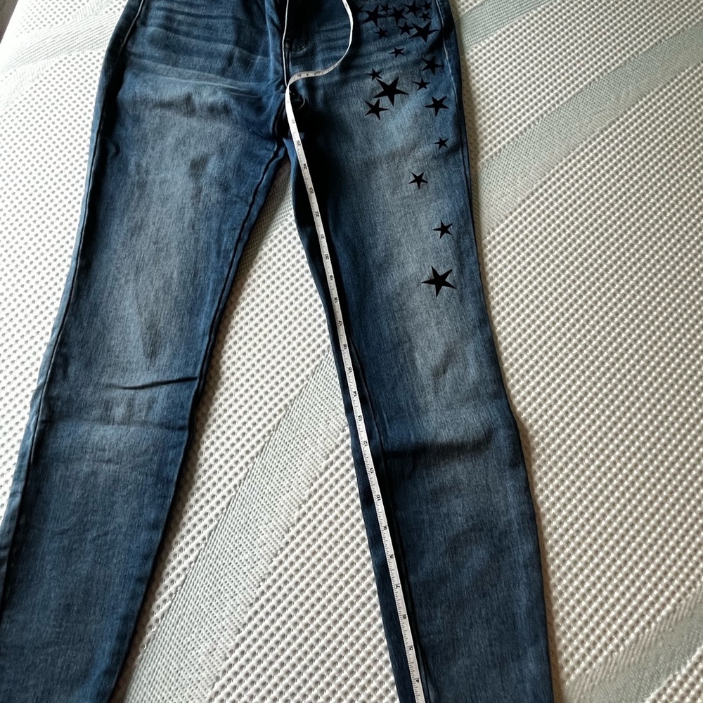 a.n.a Blue Star-Patterned Skinny Jeans